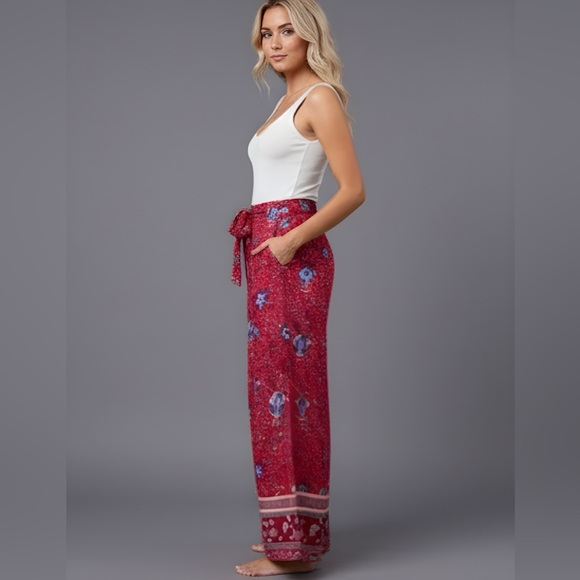 Boho Floral Wide Leg Pant - Picture 2 of 7